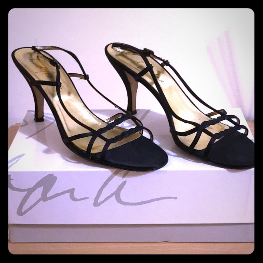 Daniel/Barbara Heels Ladies Black Satin Shoes
